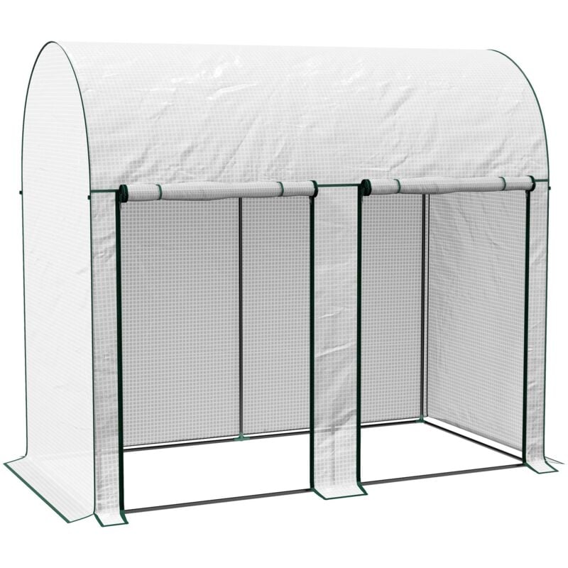 foto del prodotto giordanoshop serra da giardino 2 m 200x100x178 cm 2 porte avvolgibili copertura in pe bianco