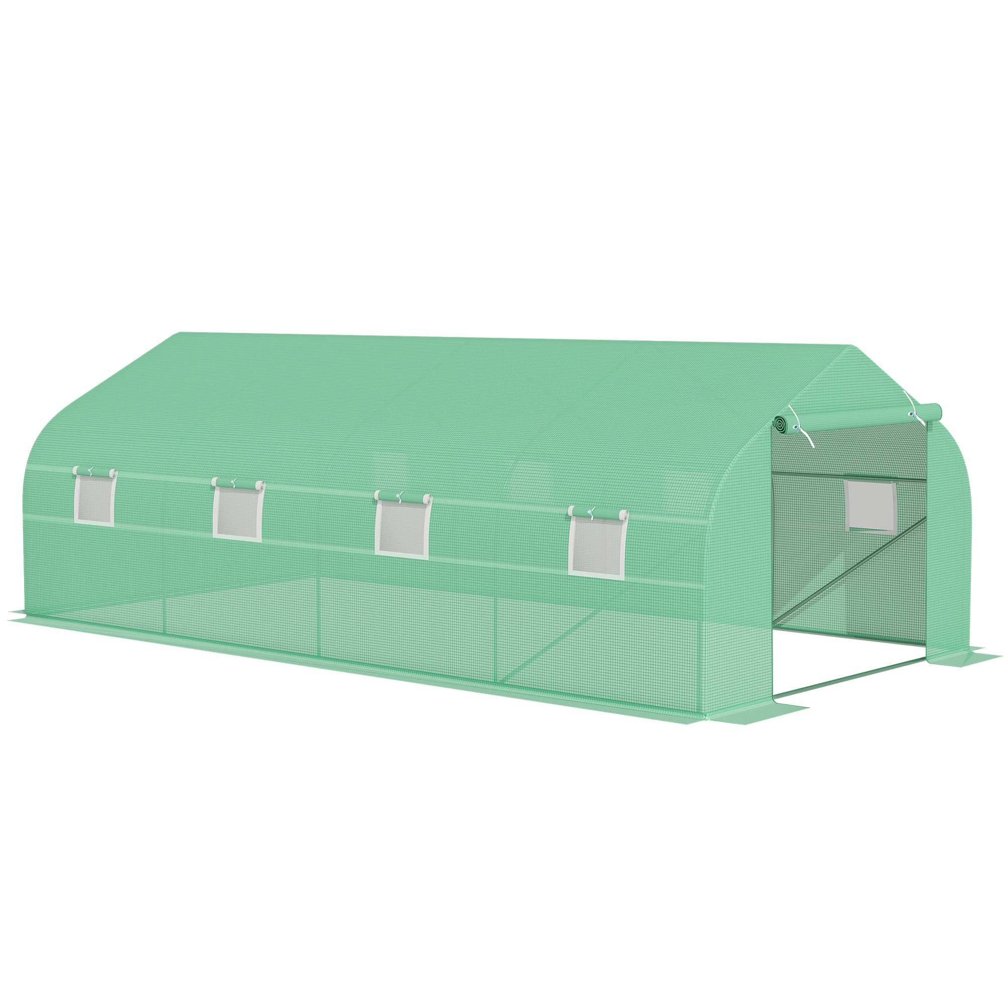 foto del prodotto giordanoshop serra da giardino 6x3x2 m serra con tetto a spiovente in pe per piante verde