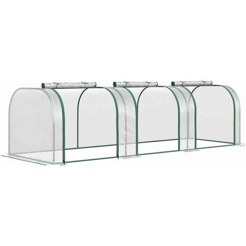 foto del prodotto giordanoshop serra da giardino a tunnel 295x100x80 cm anti uv in acciaio e pvc trasparente