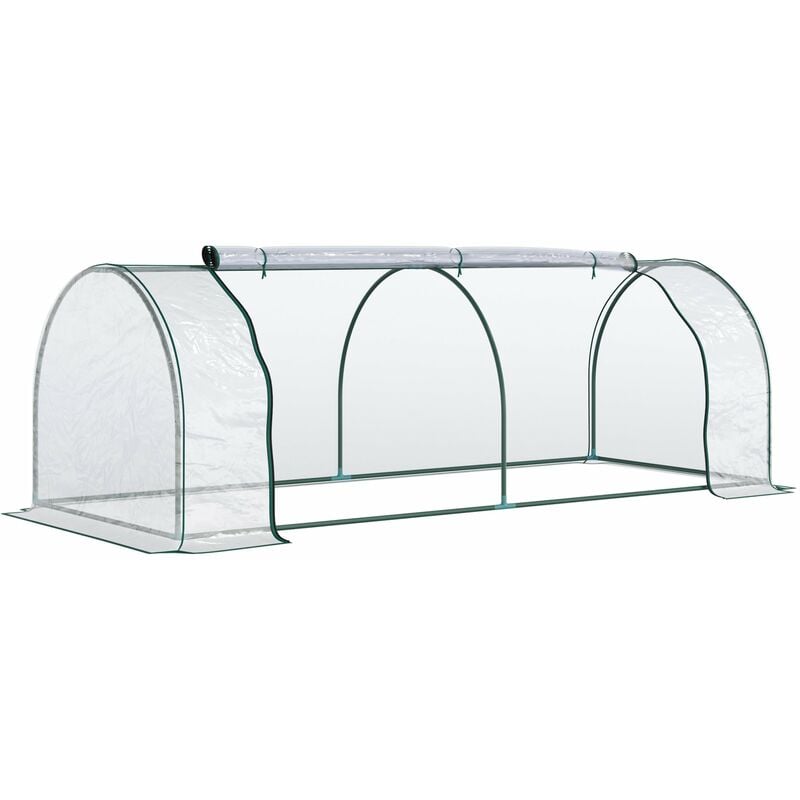 foto del prodotto giordanoshop serra da giardino con porte a cerniera 250x100x80 cm in acciaio e pvc trasparente