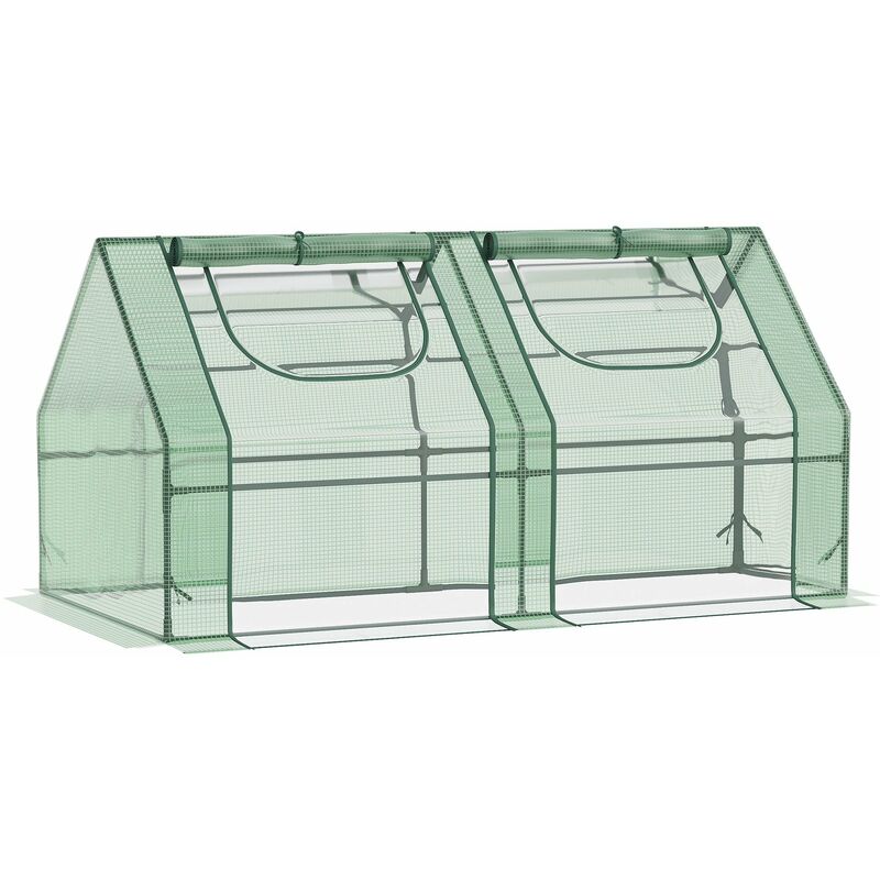 foto del prodotto giordanoshop serra da giardino per piante 180x90x90 cm con 2 coperture verde