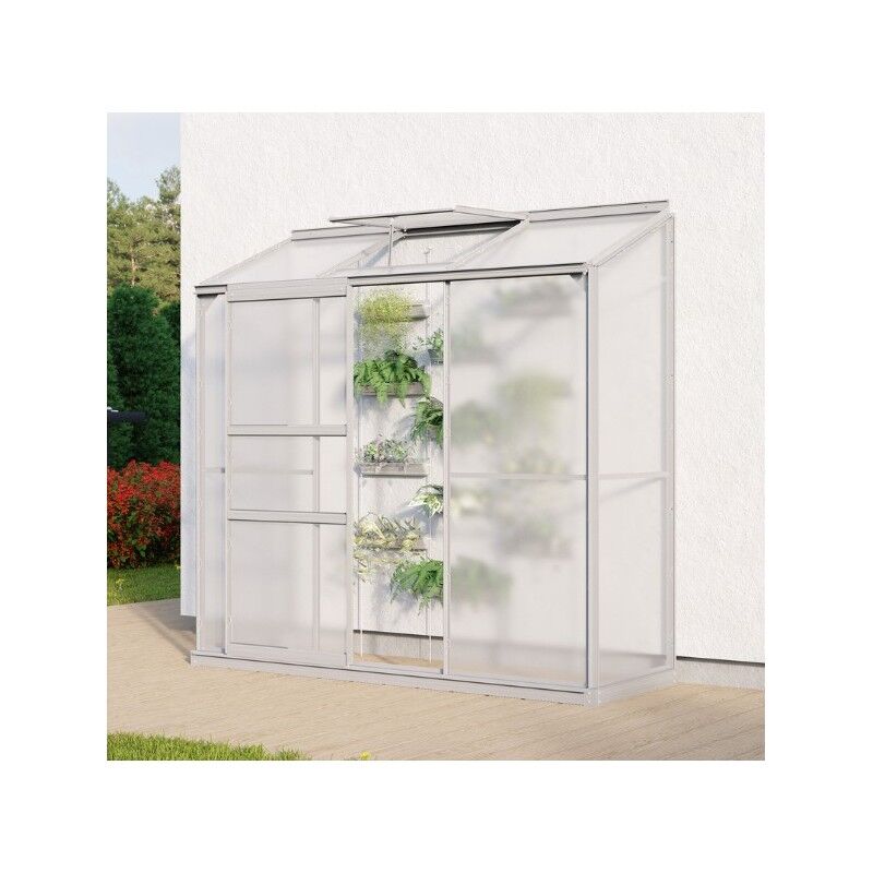 foto del prodotto giordanoshop serra da parete vitavia ida 1300 69x193x182 cm in alluminio anodizzato e policarbonato