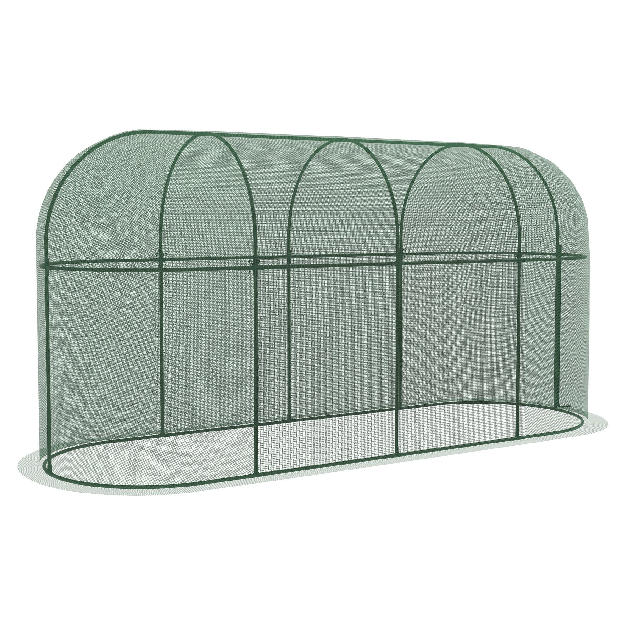 foto del prodotto giordanoshop serra per piante a rete con porta a cerniera e picchetti a terra 3x1x1,5m verde