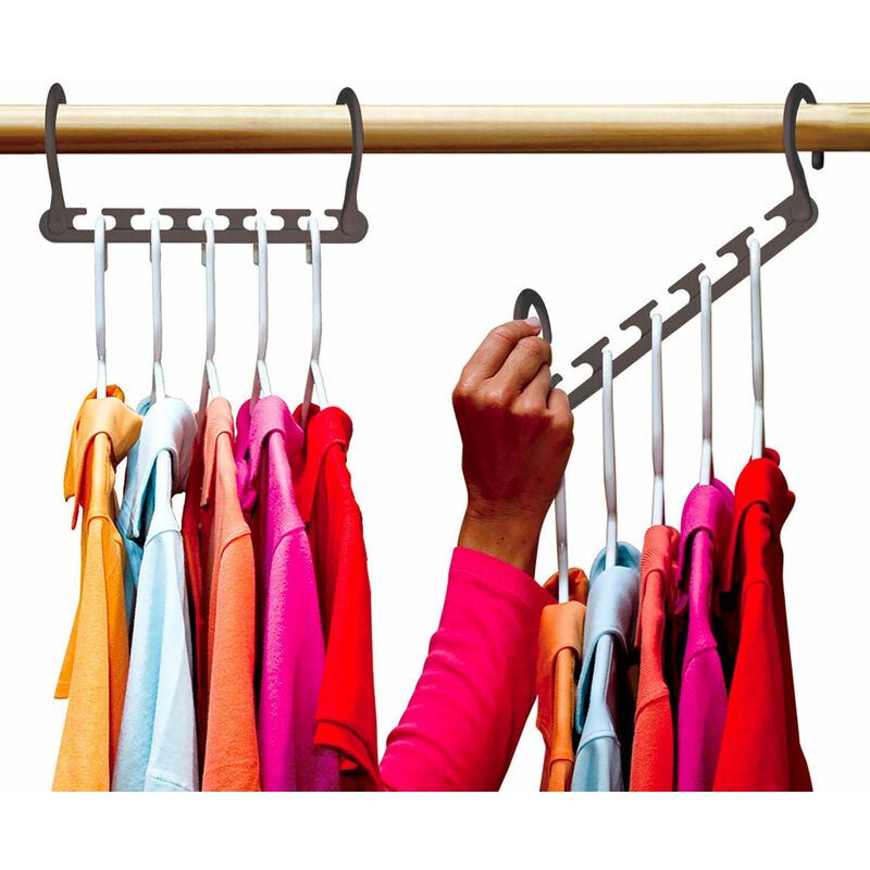 foto del prodotto giordanoshop set 10 supporti grucce organizer per vestiti salvaspazio