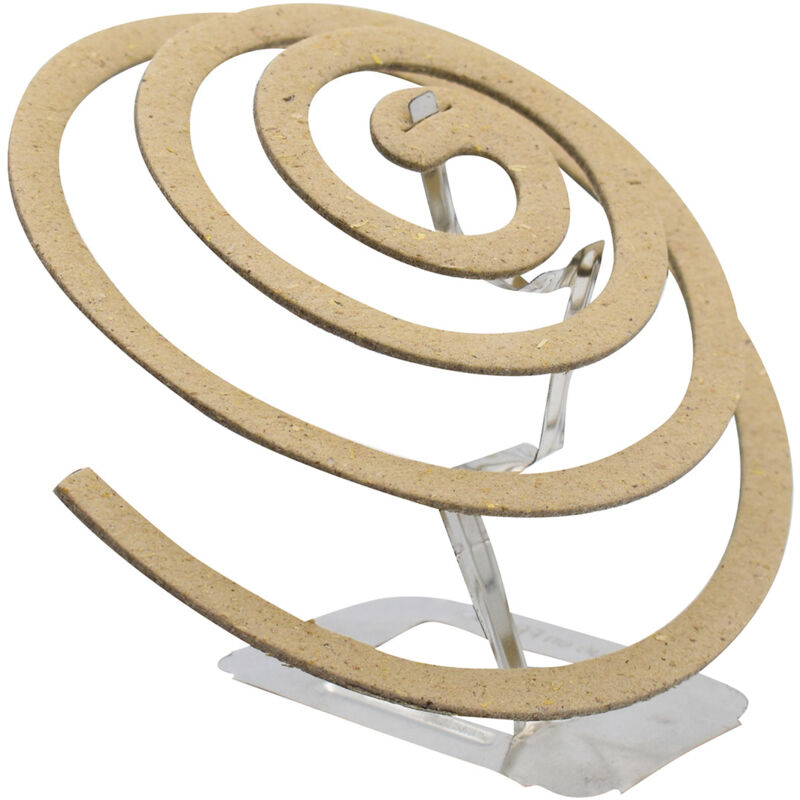 foto del prodotto giordanoshop set 100 zampironi antizanzare a spirale in critronella bio con supporto in metallo
