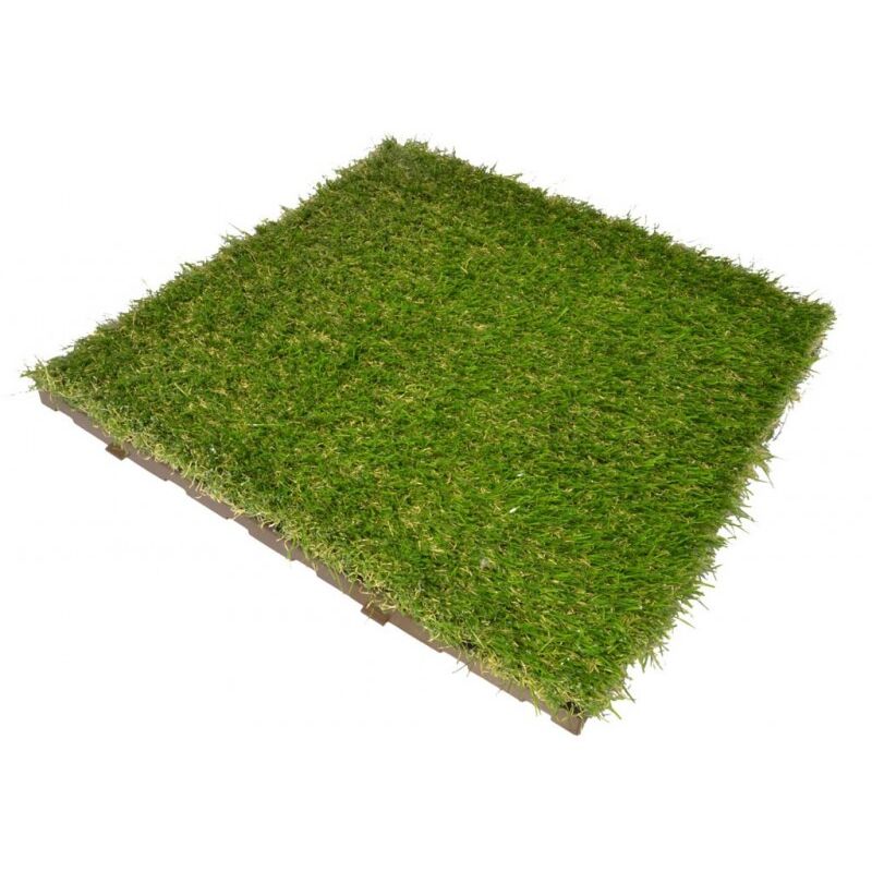 foto del prodotto giordanoshop set 12 greenplate piastrelle modulari in plastica con erba sintetica 37,7 x 37,7 cm