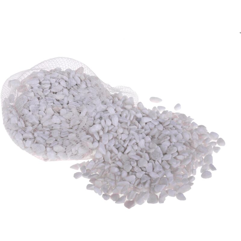 foto del prodotto giordanoshop set 12 kg sassolini artificiali decorativi bianchi misure 5 8 mm