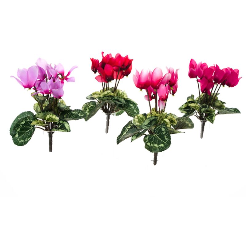 foto del prodotto giordanoshop set 12 mini ciclamino artificiali composto da 7 fiori altezza 18 cm multicolore