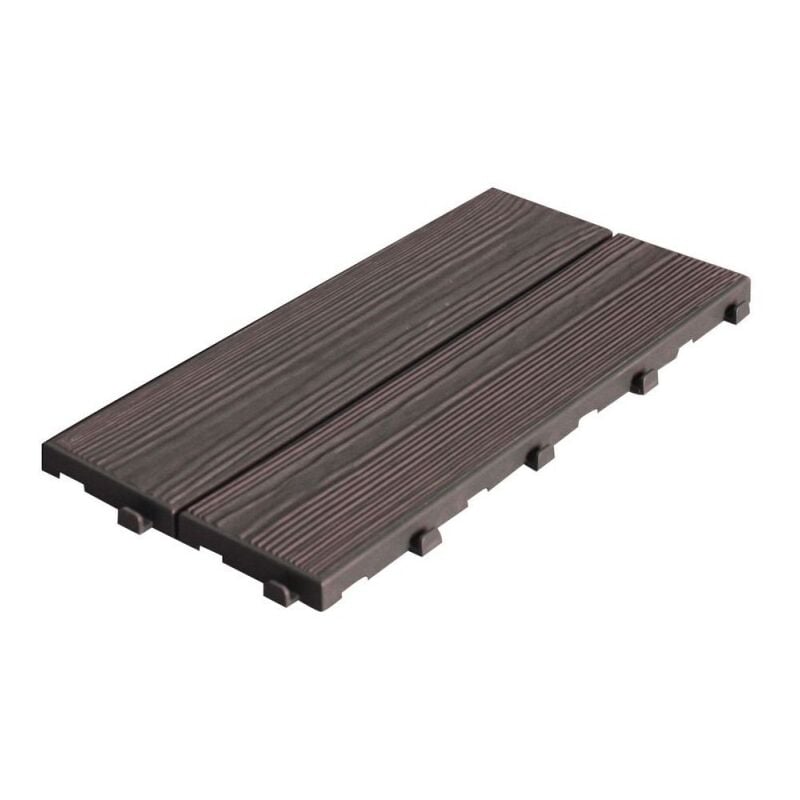 foto del prodotto giordanoshop set 14 piastrelle autobloccanti in plastica effetto legno 37,7 x 18,6 cm da interno o esterno