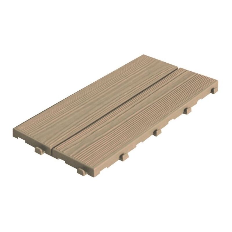 foto del prodotto giordanoshop set 14 piastrelle autobloccanti in plastica effetto legno 37,7 x 18,6 cm da interno o esterno