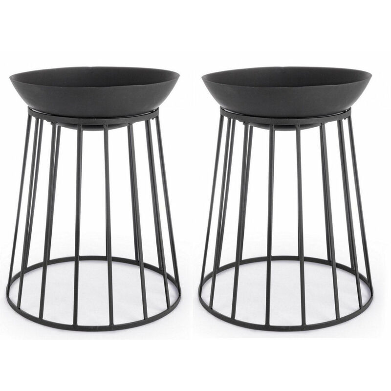 foto del prodotto giordanoshop set 2 bracieri da giardino 50x63h cm efesto nero