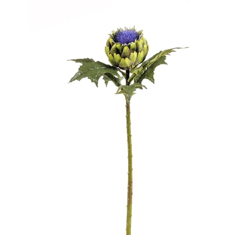 foto del prodotto giordanoshop set 2 carciofo artificiale in fiori altezza 63 cm blu