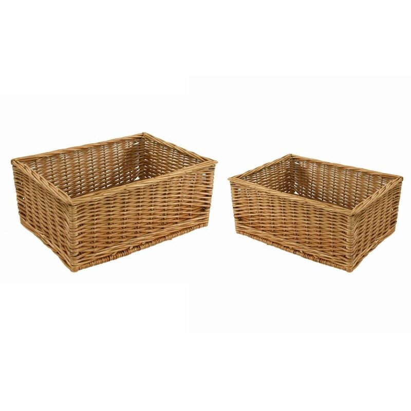 foto del prodotto giordanoshop set 2 cassetti in vimini naturale rettangolare