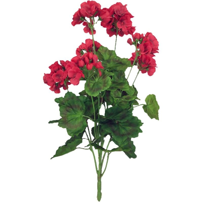 foto del prodotto giordanoshop set 2 cespuglio di geranio artificiale altezza 54 cm rosso
