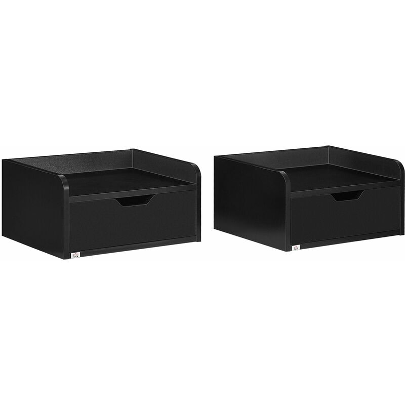 foto del prodotto giordanoshop set 2 comodini sospesi 40x30x19,5 cm in truciolato nero