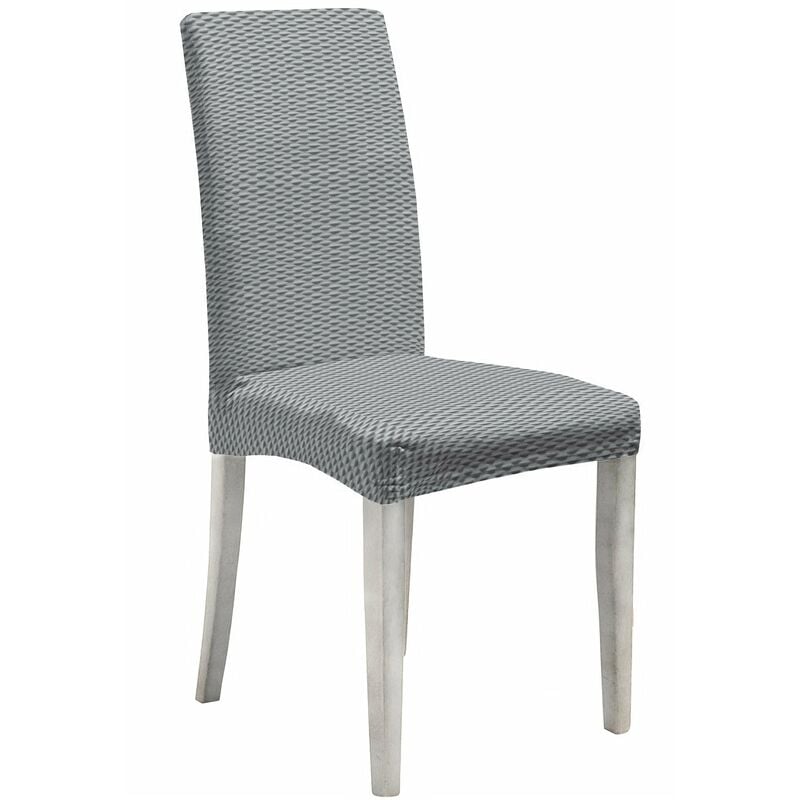 foto del prodotto giordanoshop set 2 coprisedie con schienale elasticizzati in poliestere fashion grigio chiaro