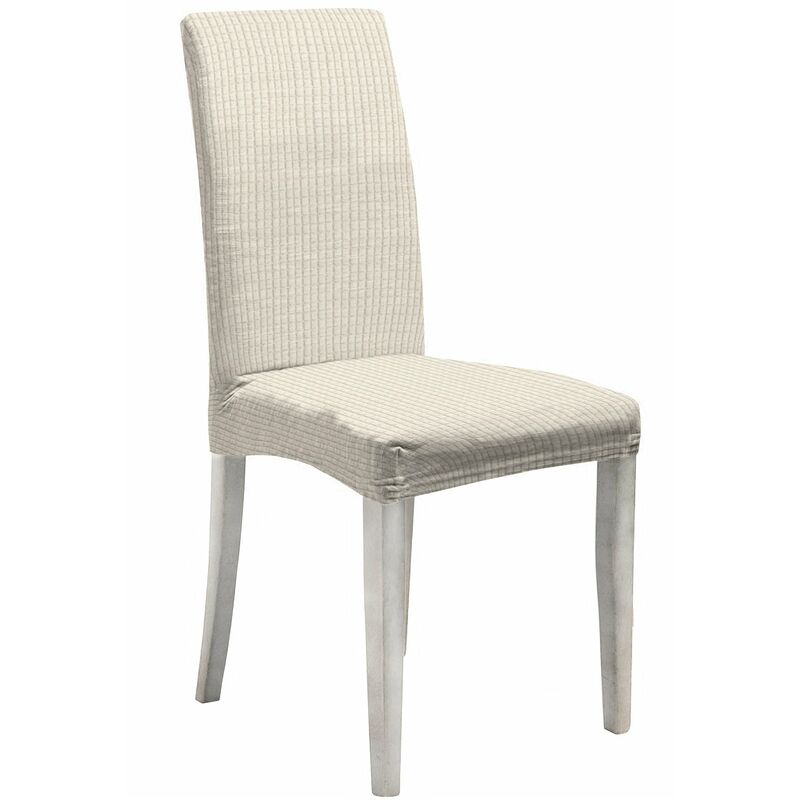 foto del prodotto giordanoshop set 2 coprisedie con schienale elasticizzati in poliestere leslie panna