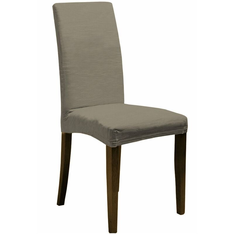 foto del prodotto giordanoshop set 2 coprisedie con schienale elasticizzati in poliestere tortora