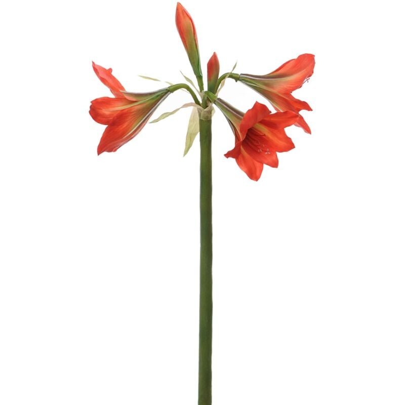 foto del prodotto giordanoshop set 2 fiori artificiali di amaryllis altezza 95 cm arancio