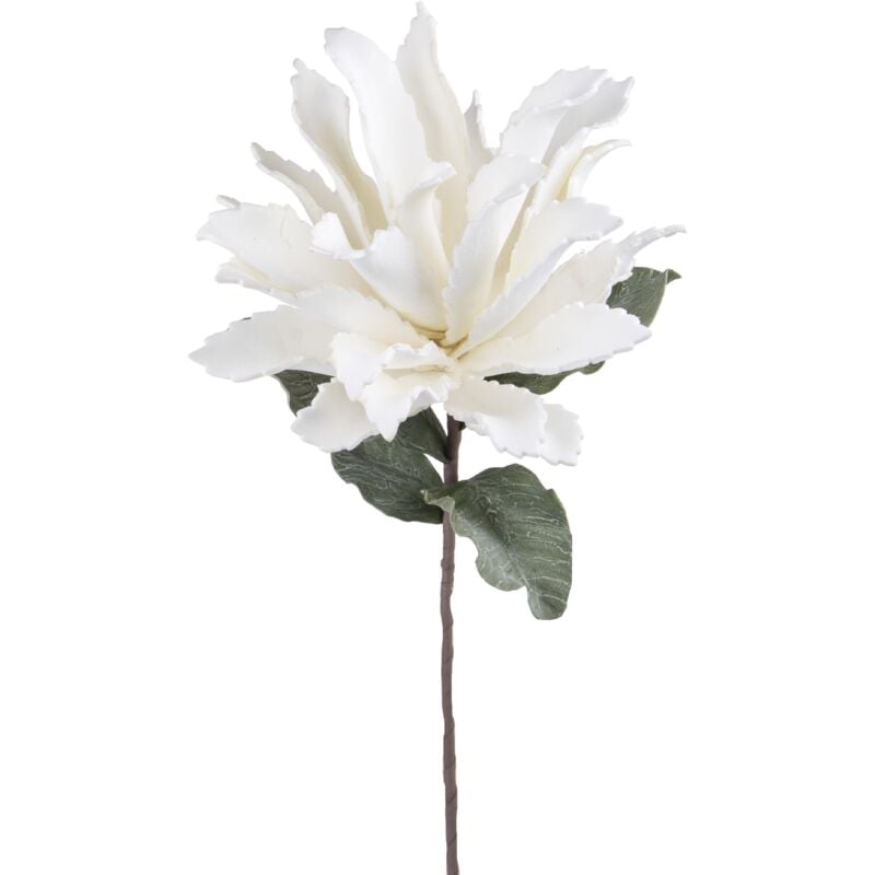 foto del prodotto giordanoshop set 2 fiori artificiali ginger foam con foglie altezza 70 cm bianco