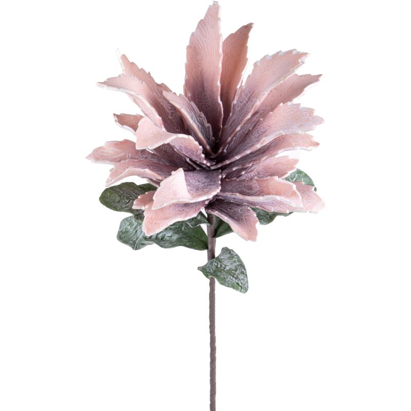 foto del prodotto giordanoshop set 2 fiori artificiali ginger foam con foglie altezza 70 cm viola
