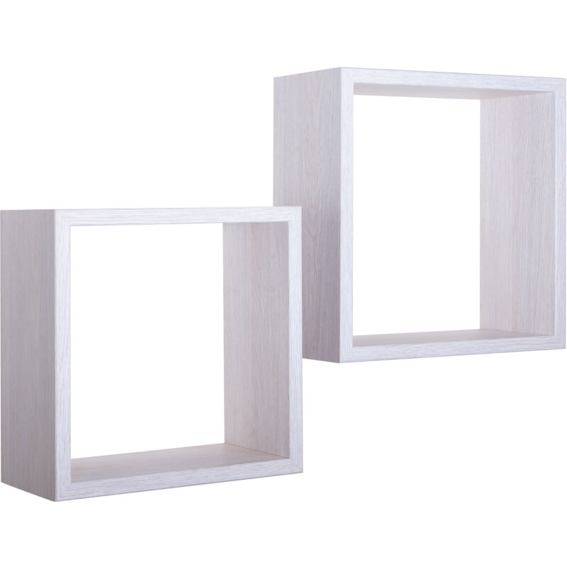 foto del prodotto giordanoshop set 2 mensole cubo da parete quadrato in fibra di legno q bis rovere imperiale