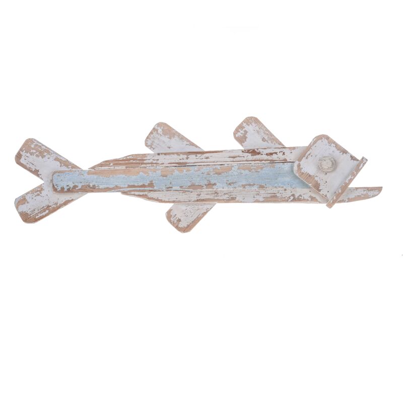 foto del prodotto giordanoshop set 2 pesci legno da appendere 57 cm