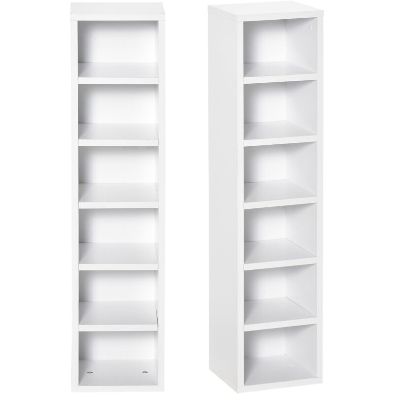 foto del prodotto giordanoshop set 2 pezzi mobile libreria porta cd 21x19.2x88,3 cm in legno bianco