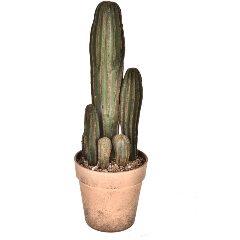 foto del prodotto giordanoshop set 2 pianta di cactus artificiale con vaso altezza 24 cm verde