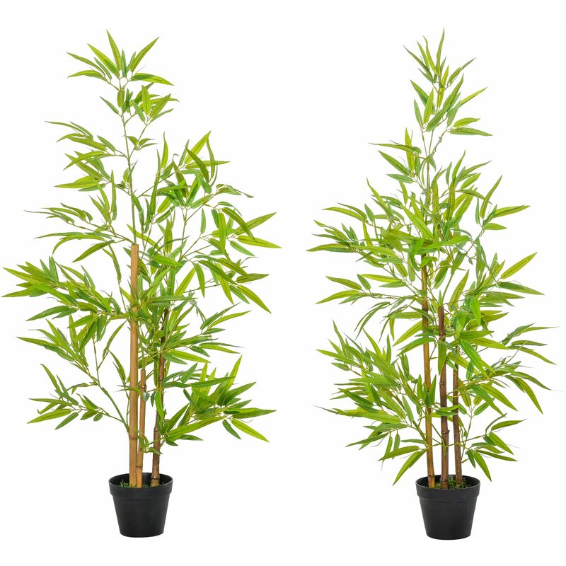 foto del prodotto giordanoshop set 2 piante artificiali bamb h120 cm con vaso verde