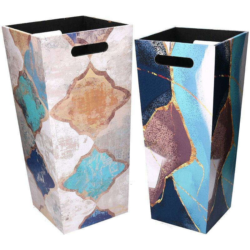 foto del prodotto giordanoshop set 2 portaombrelli in similpelle blu marocco rettangolare