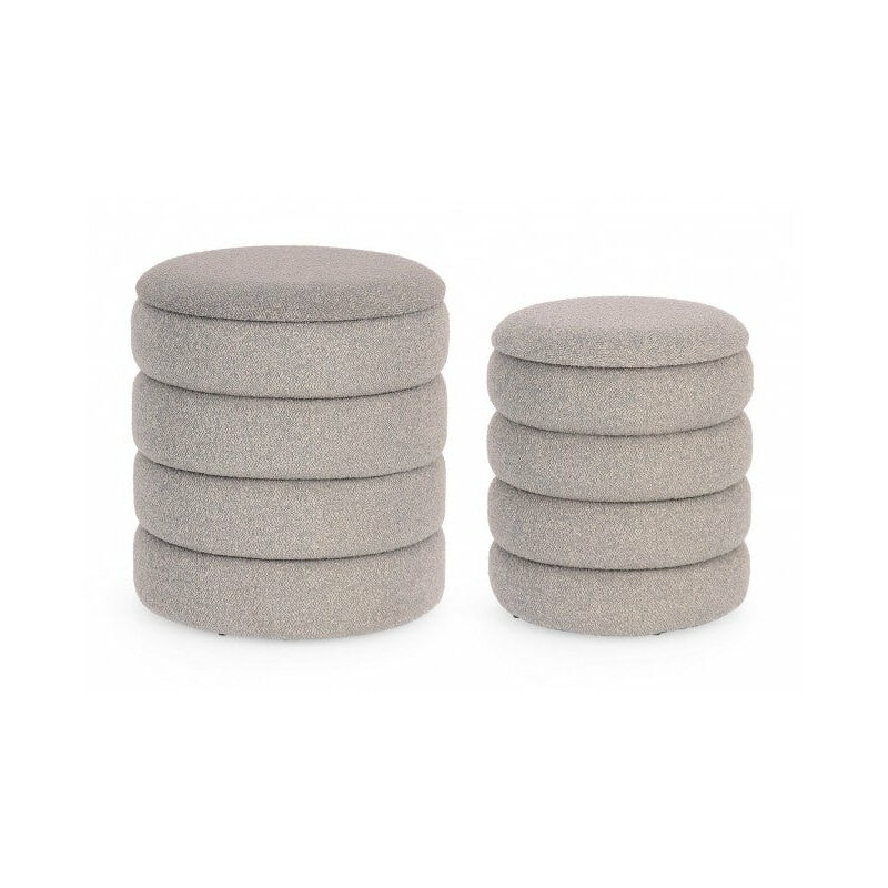 foto del prodotto giordanoshop set 2 pouf contenitore katerina in boucl 