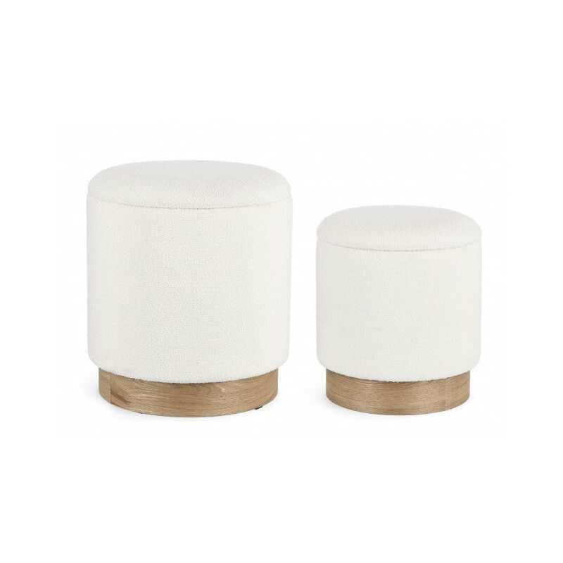 foto del prodotto giordanoshop set 2 pouf contenitore zoya bianco