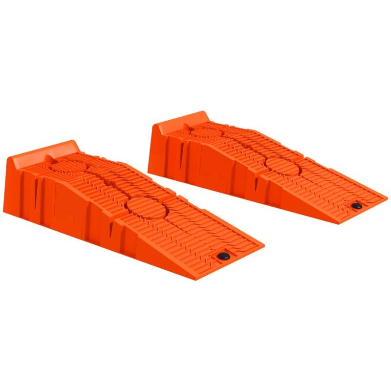 foto del prodotto giordanoshop set 2 rampe per auto 91x30x21 cm con carico massimo 5 tonnellate in plastica arancione