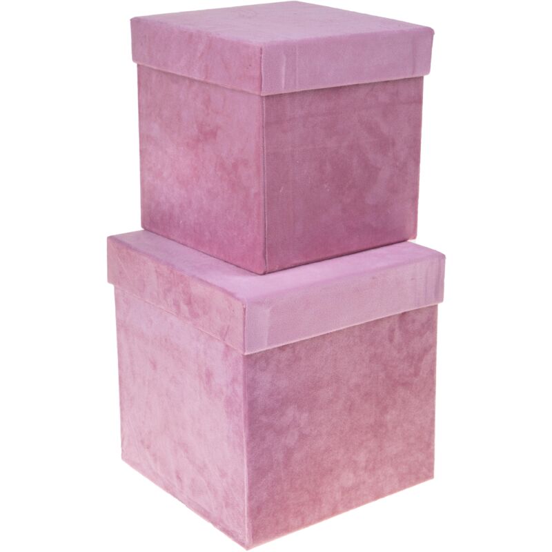 foto del prodotto giordanoshop set 2 scatole quadrate in velluto h 265 cm