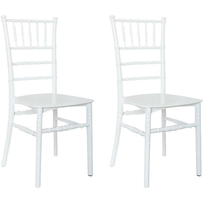 foto del prodotto giordanoshop set 2 sedie 39x40x91 cm di chiavari design classico bianche