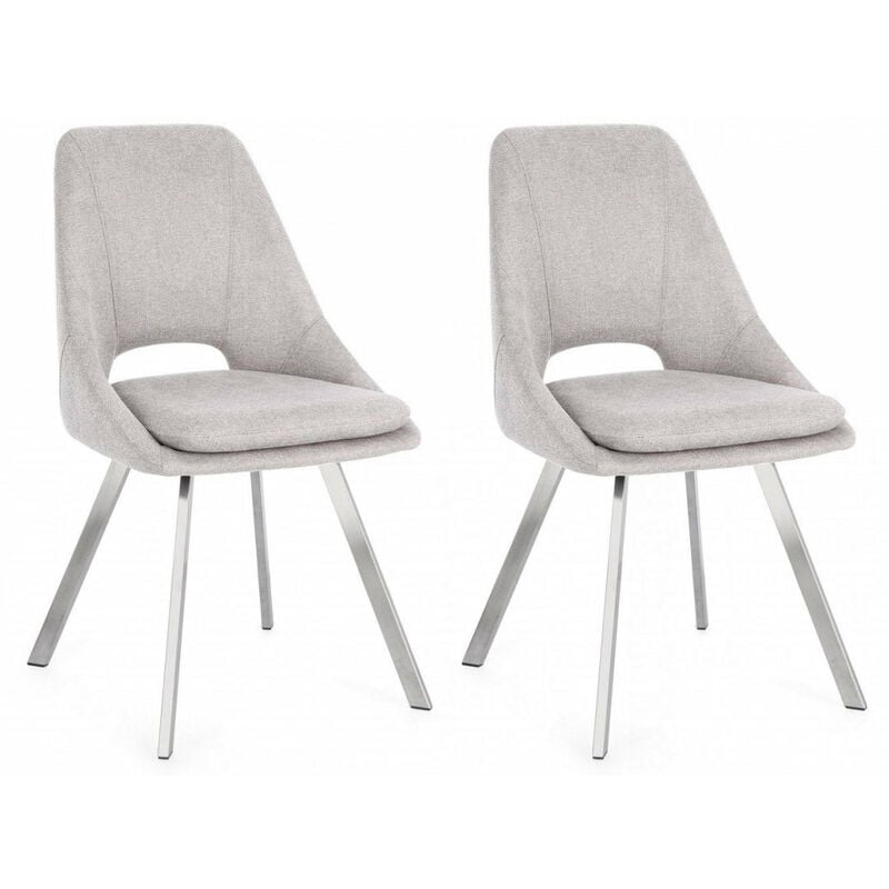 foto del prodotto giordanoshop set 2 sedie 45x49,5x85 cm kashar in tessuto grigio chiaro