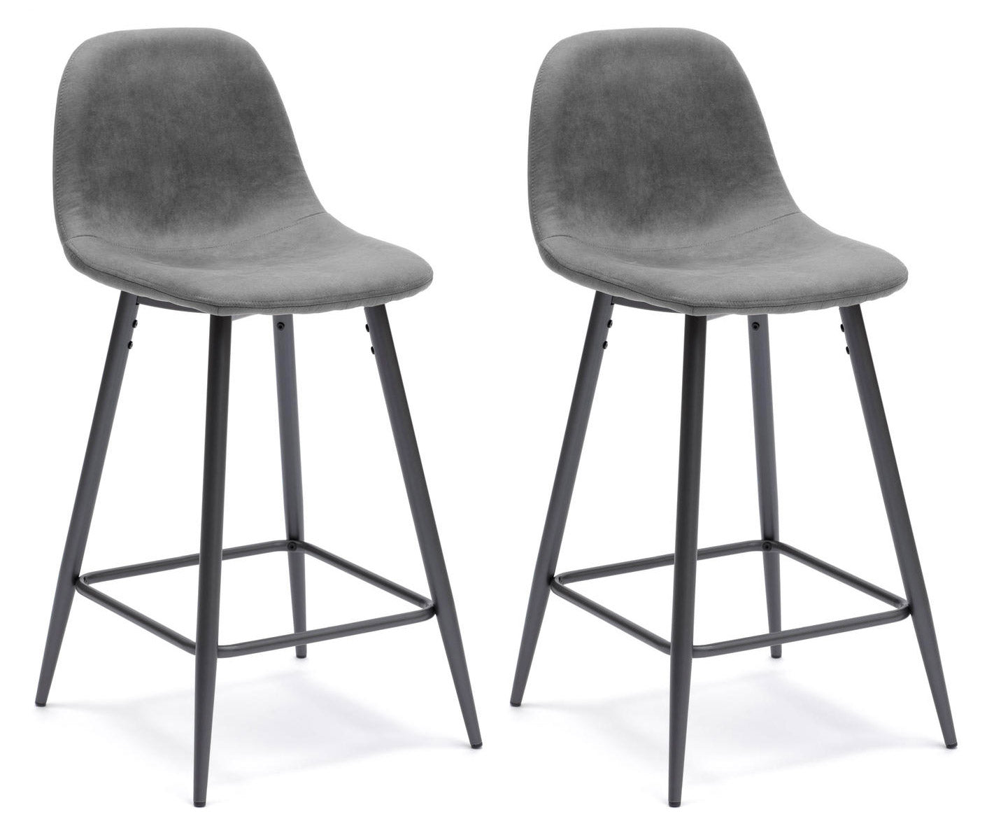 foto del prodotto giordanoshop set 2 sgabelli 50x43xh91 cm in similpelle brigitte grigio
