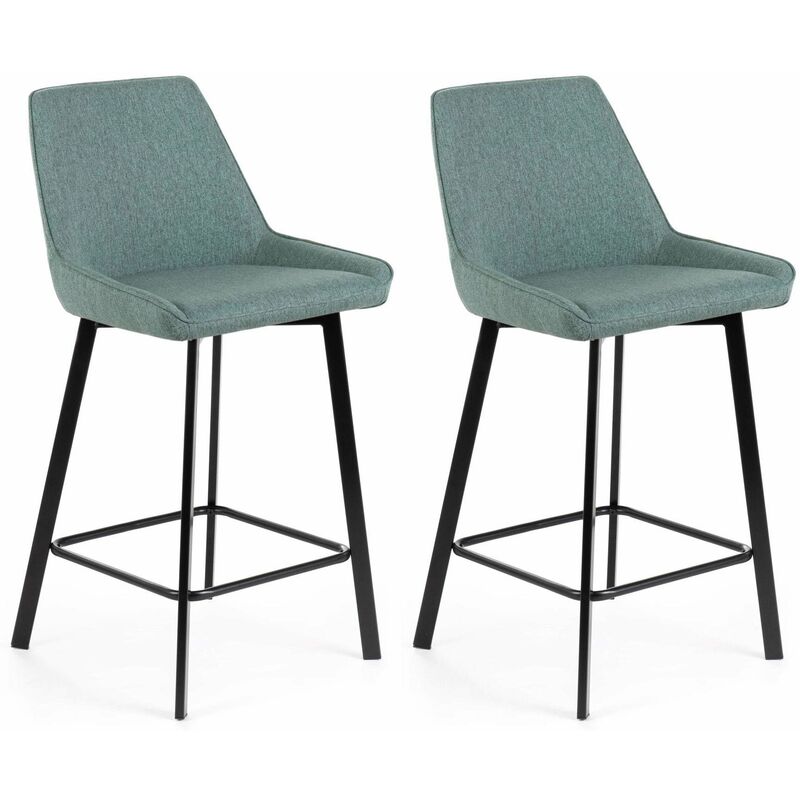 foto del prodotto giordanoshop set 2 sgabelli 50x44xh94 cm in tessuto fox acquamarina