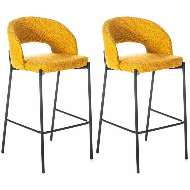 foto del prodotto giordanoshop set 2 sgabelli 52x50x89 cm in tessuto greta giallo