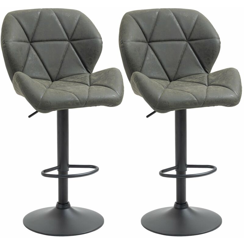 foto del prodotto giordanoshop set 2 sgabelli da bar 51,5x57,5x93 114,5 cm in similpelle grigio