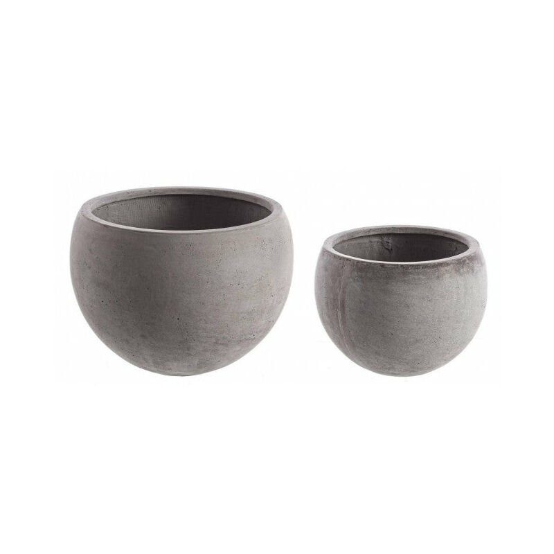 foto del prodotto giordanoshop set 2 vasi cement sfera grigio