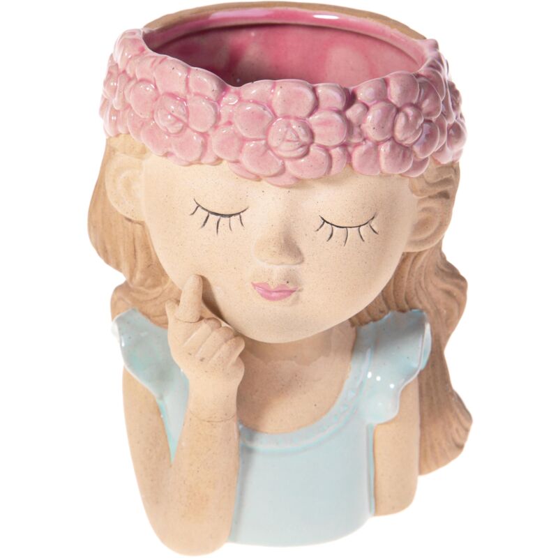 foto del prodotto giordanoshop set 2 vasi testa fatina 11x h 16 cm