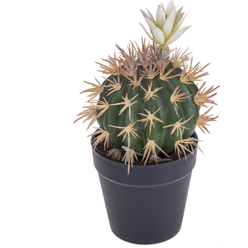 foto del prodotto giordanoshop set 3 cactus artificiale con fiori in vaso altezza 19 cm