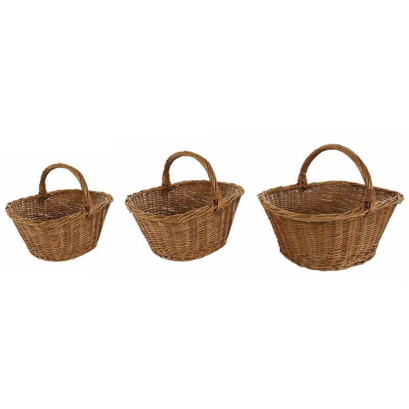 foto del prodotto giordanoshop set 3 ceste in vimini europeo giovanni ovale