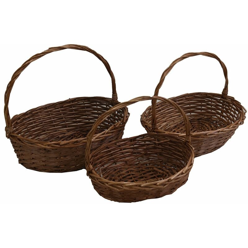 foto del prodotto giordanoshop set 3 ceste in vimini naturale ovale