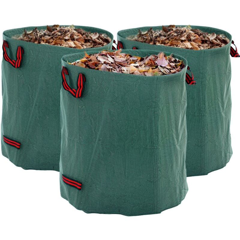 foto del prodotto giordanoshop set 3 sacchi per rifiuti da giardino 67x76 cm da 272 l richiudibili e riutilizzabili verde