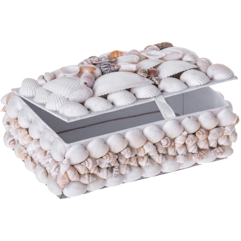 foto del prodotto giordanoshop set 3 scatole rettangolari decori conchiglie 12 cm
