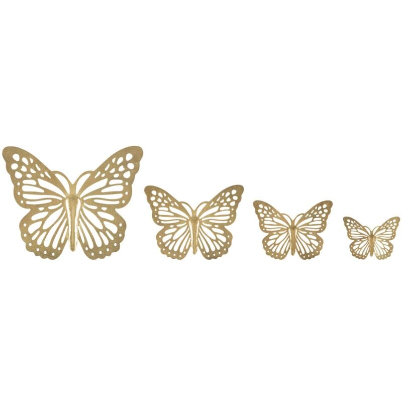 foto del prodotto giordanoshop set 4 farfalle decorative 3d da muro in ferro oro