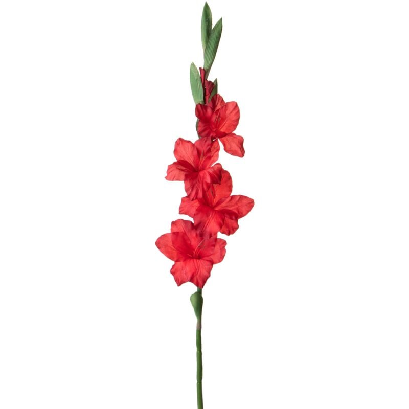 foto del prodotto giordanoshop set 4 fiori artificiali di gladiolo altezza 85 cm rosso